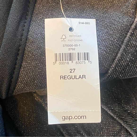 Gap Maternity New With Tags Full Panel Crop Flair Black Jeans Size 27R - Picture 3 of 12